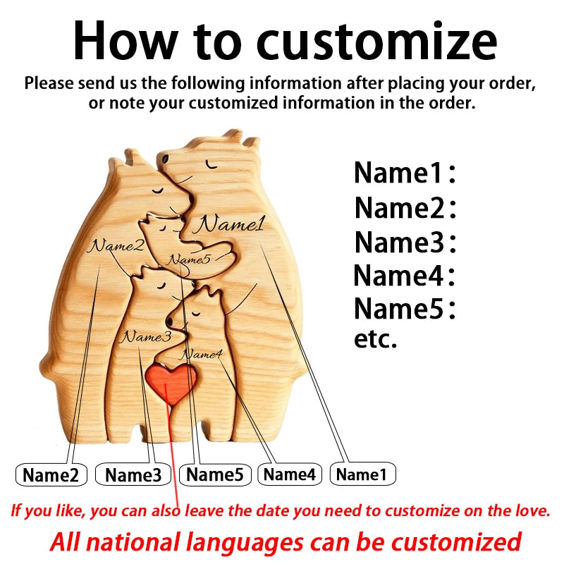 Personlised Family Bear Puzzle